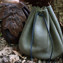 Load image into Gallery viewer, Medieval Renaissance Leather Drawstring Coin Pouch Bag