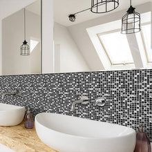 Load image into Gallery viewer, Black Mosaic Creative Tiles Stickers