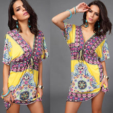 Load image into Gallery viewer, Summer V-Neck Printed Dress