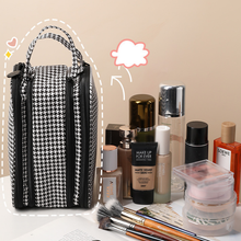 Load image into Gallery viewer, Houndstooth Large Capacity Cosmetic Bag