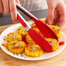 Load image into Gallery viewer, Stainless Steel Food Tongs with Silicone Tips