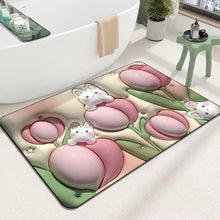 Load image into Gallery viewer, 3D flower soft diatom mud absorbent floor mat