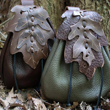 Load image into Gallery viewer, Medieval Renaissance Leather Drawstring Coin Pouch Bag
