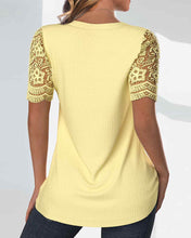 Load image into Gallery viewer, Short-sleeved Lace Patchwork Top