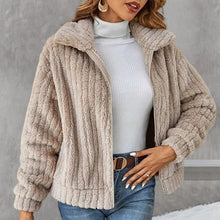 Load image into Gallery viewer, Cropped Plush Cardigan With Lapels