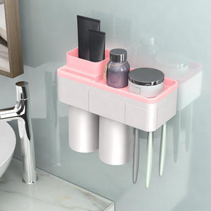 Practical Toothbrush Holder Set With Toothpaste Dispenser