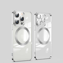 Load image into Gallery viewer, Electroplating Wireless Magnetic Charging All-Inclusive Lens iPhone Case