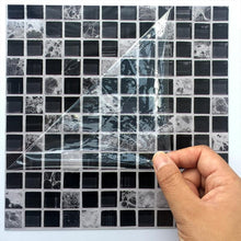 Load image into Gallery viewer, Black Mosaic Creative Tiles Stickers