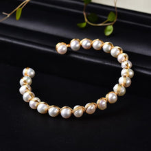 Load image into Gallery viewer, Gold Plated Pearl Bracelet