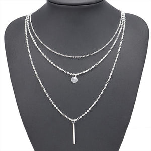 Multilayer Pendant Long Chain Necklace