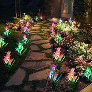 Solar Powered LED Flower Stake Set