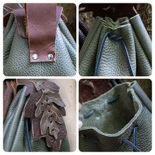 Load image into Gallery viewer, Medieval Renaissance Leather Drawstring Coin Pouch Bag