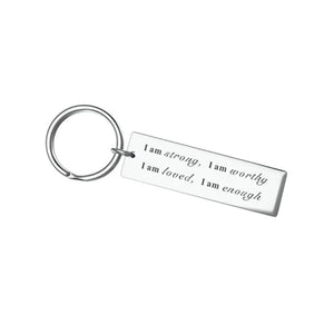 Stainless Steel  "I am strong" Keychain