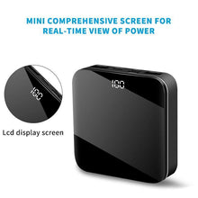 Load image into Gallery viewer, Mini Power Bank Portable Charger 10000mAh High Capacity with LCD mirror Display 