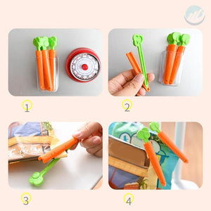 Carrot Food bag sealing clip, 5 PCs