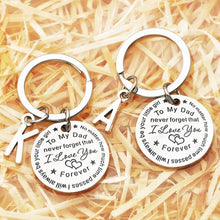 Load image into Gallery viewer, To My Dad/Mom Keychain (letter pendant)
