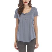 Load image into Gallery viewer, Casual Short Sleeve Button Top for Women