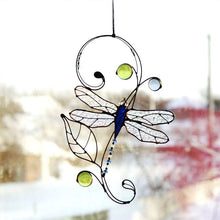 Load image into Gallery viewer, Stained Monarch Butterfly Glass Window Decor
