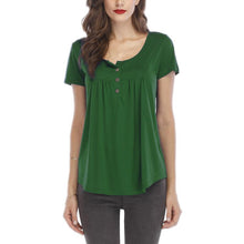 Load image into Gallery viewer, Casual Short Sleeve Button Top for Women