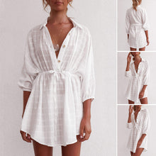 Load image into Gallery viewer, Lapel Single-Breasted Pumped Beach Dress