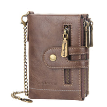 Load image into Gallery viewer, Men‘s RFID Wallet with Chain, Retro Bifold Card Holder Purse