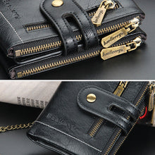 Load image into Gallery viewer, Men‘s RFID Wallet with Chain, Retro Bifold Card Holder Purse