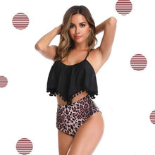 Load image into Gallery viewer, Padded Ruffle High Waisted Bikini