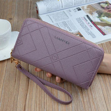 Load image into Gallery viewer, Women Double Zipper Leather Brand Retro Long Wallet