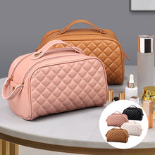 Load image into Gallery viewer, Quilted Plaid Cosmetic Bag
