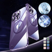 Load image into Gallery viewer, Electroplating Wireless Magnetic Charging All-Inclusive Lens iPhone Case