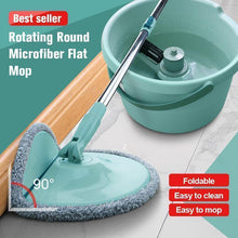 Load image into Gallery viewer, Rotating Round Microfiber Flat Mop