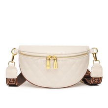 Load image into Gallery viewer, Cowhide Leather Rhombus Pattern Waist Bag