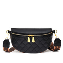 Load image into Gallery viewer, Cowhide Leather Rhombus Pattern Waist Bag