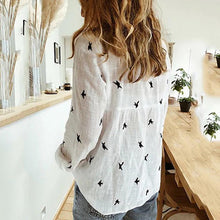 Load image into Gallery viewer, Women Floral Print Sexy Turn-down Collar Button Blouse