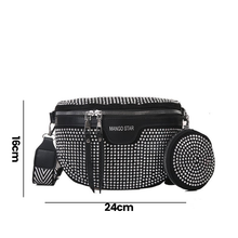 Load image into Gallery viewer, Fashion Rhinestone PU Leather Waist Bag