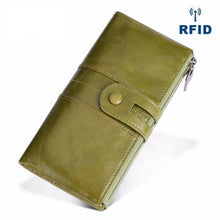 Load image into Gallery viewer, Women Genuine Leather Clutch Long Money Coin Purse
