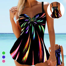 Load image into Gallery viewer, Psychedelic Print Padded  Swimdress