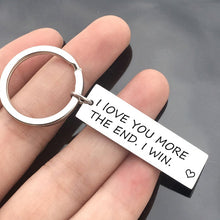 Load image into Gallery viewer, I Love You More Keychain with Custom Letter Pendant