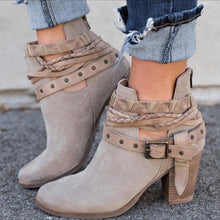 Load image into Gallery viewer, Buckle Strap Heels Ankle Boots
