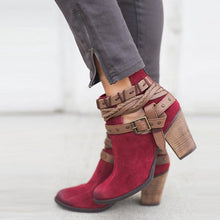 Load image into Gallery viewer, Buckle Strap Heels Ankle Boots