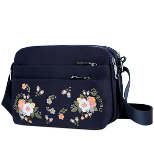 Embroidered Flower Crossbody Bag