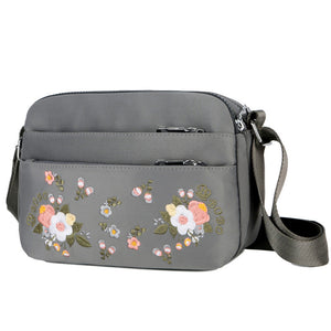 Embroidered Flower Crossbody Bag