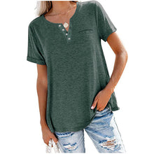 Load image into Gallery viewer, Fashion Solid Color Pocket Short Sleeve T-Shirt