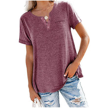 Load image into Gallery viewer, Fashion Solid Color Pocket Short Sleeve T-Shirt