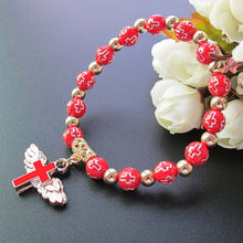 Load image into Gallery viewer, Angel Wing Cross Bracelet